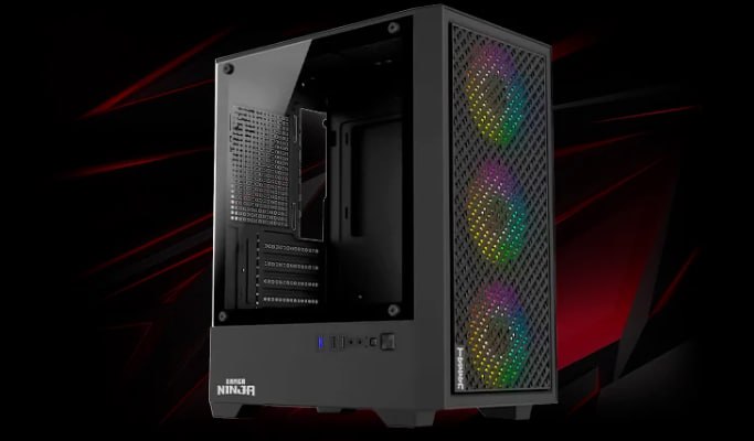 Gabinete Gamer Ninja Tessen, Mid Tower, Vidro Temperado, M-ATX, Com 3 Fans