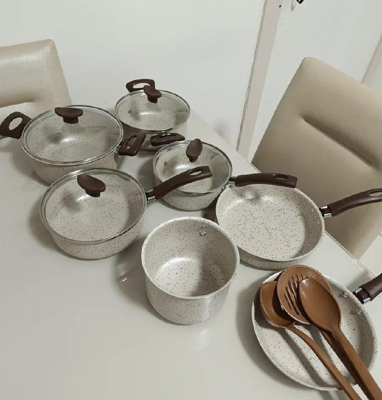 Conjunto De Panelas Antiaderente 10 Peças Coffee Cappuccino