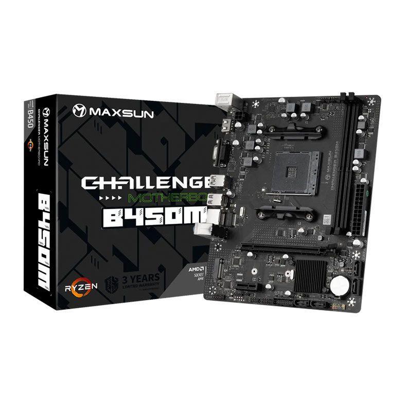 Placa Mae Maxsun Challenger B450M, DDR4, Socket AMD AM4, M-ATX
