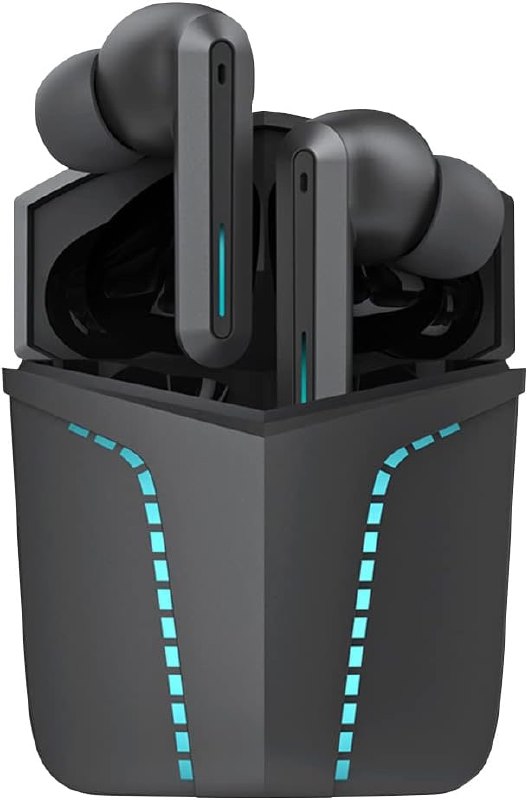WB Fone de ouvido Bluetooth 5.1 In-ear sem fio Gamer Sentinel TWS Preto com luzes de LED