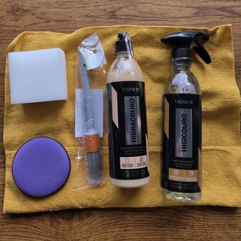 Kit Limpeza Hidratação Couro Vonixx Limpa e Hidrata + Pincel