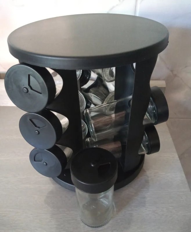 Porta Condimentos Temperos Giratório 9 Potes De Vidro