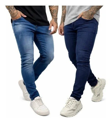 Kit 2 Calças Jeans Masculina Skinny
