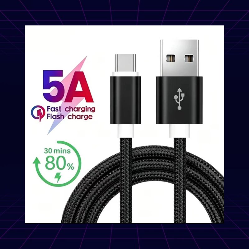 Cabo Carregamento Rápido USB-C