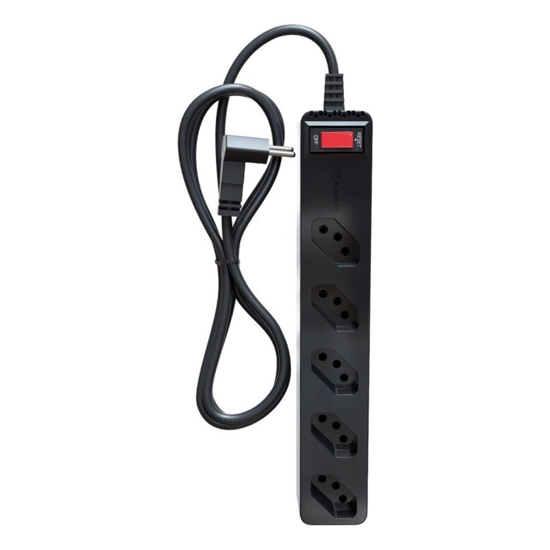 FILTRO DE LINHA + DPS ICLAMPER 5 TOMADAS LCF PRETO