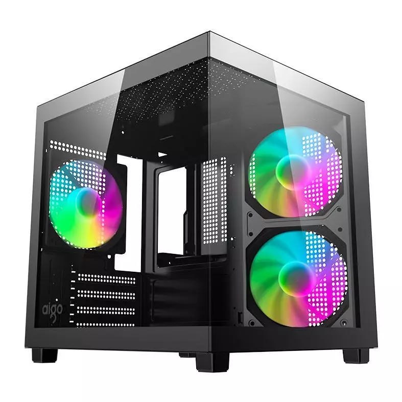 Gabinete Gamer Aquário Aigo Luna A275 Rainbow C/3 Fans