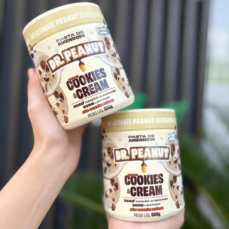 Pasta de Amendoim Dr. Peanut Sabor Cookies & Cream 600g