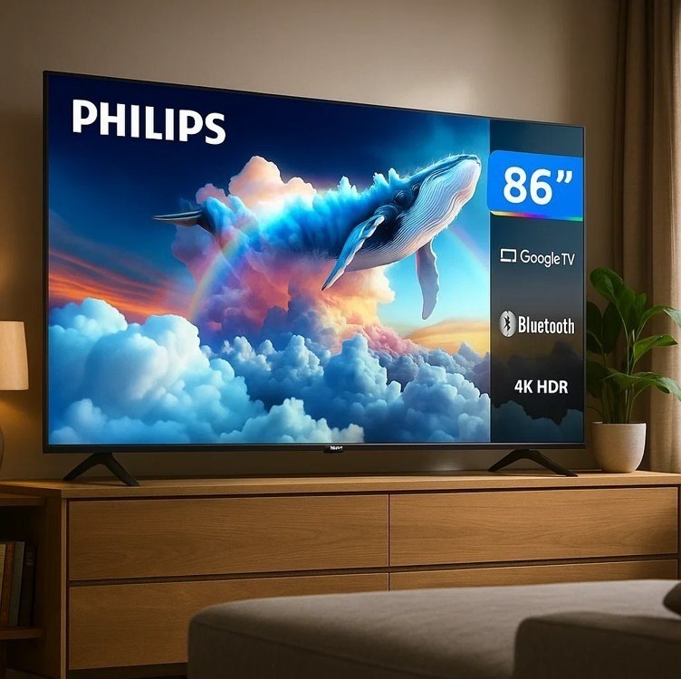 Smart TV Philips 86" 4K com Comando de Voz