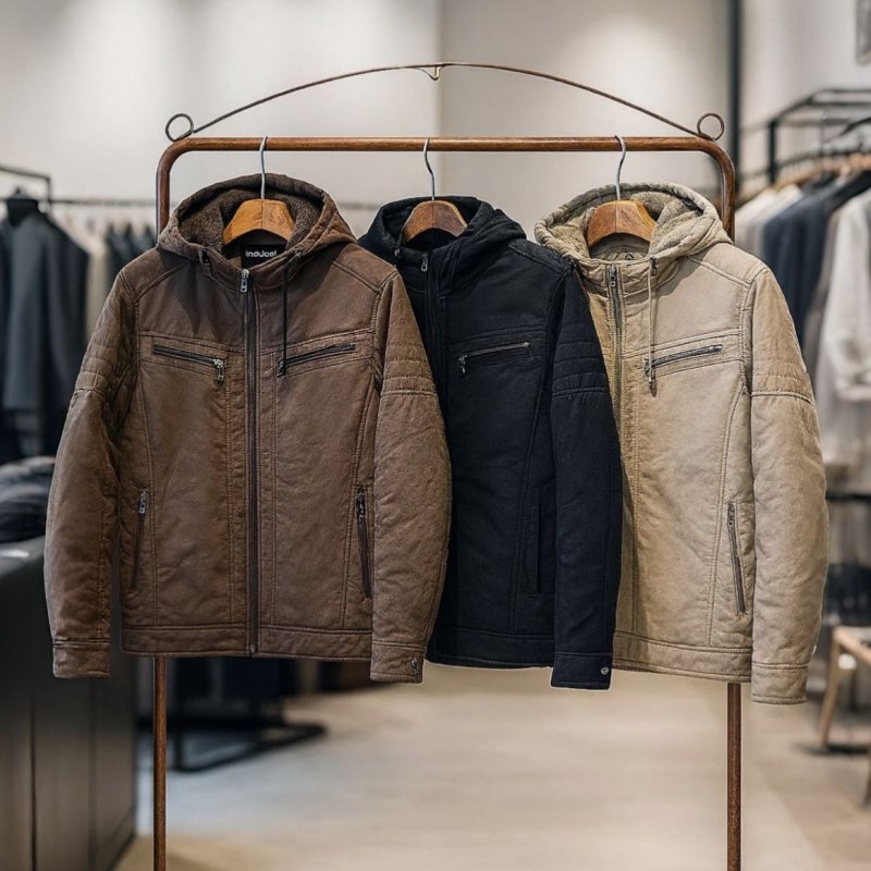 Casaco Masculino Plus Size Jaqueta Sarja Forrada Capuz