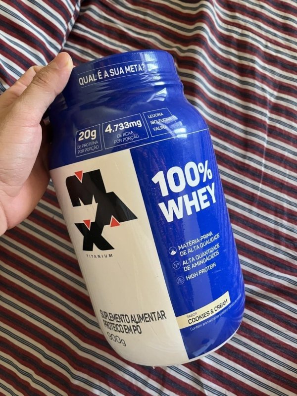 Max Titanium 100% Whey (900G) - Sabor Cookies And Cream