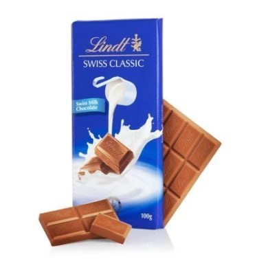 Barra De Chocolate Lindt Swiss Classic Ao Leite 100g