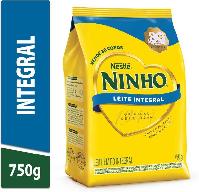 Ninho, Leite Po Integral, Pacote 750g + Frete Grátis