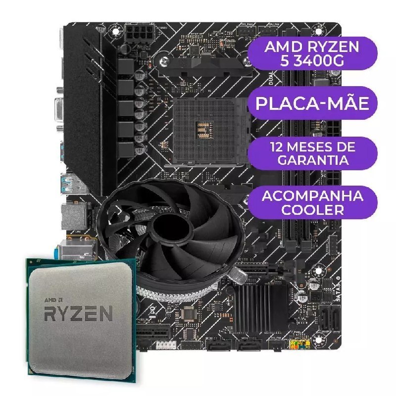 Kit Upgrade Gamer, AMD Ryzen 5 3400g + B450m