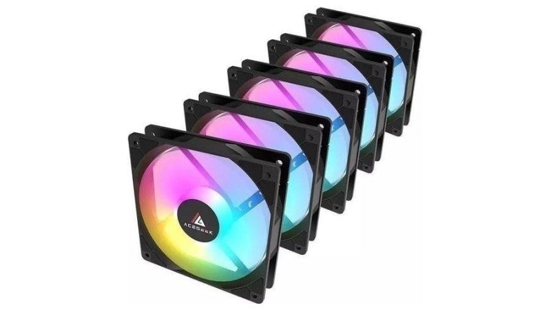 Kit 5 Ventoinhas Acegeek Rw12 5x1, Rainbow, 5x120mm, 56,7 Cfm