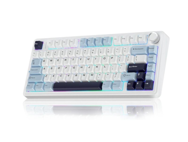 Teclado Mecânico Sem Fio AULA F75 Azul Glacial