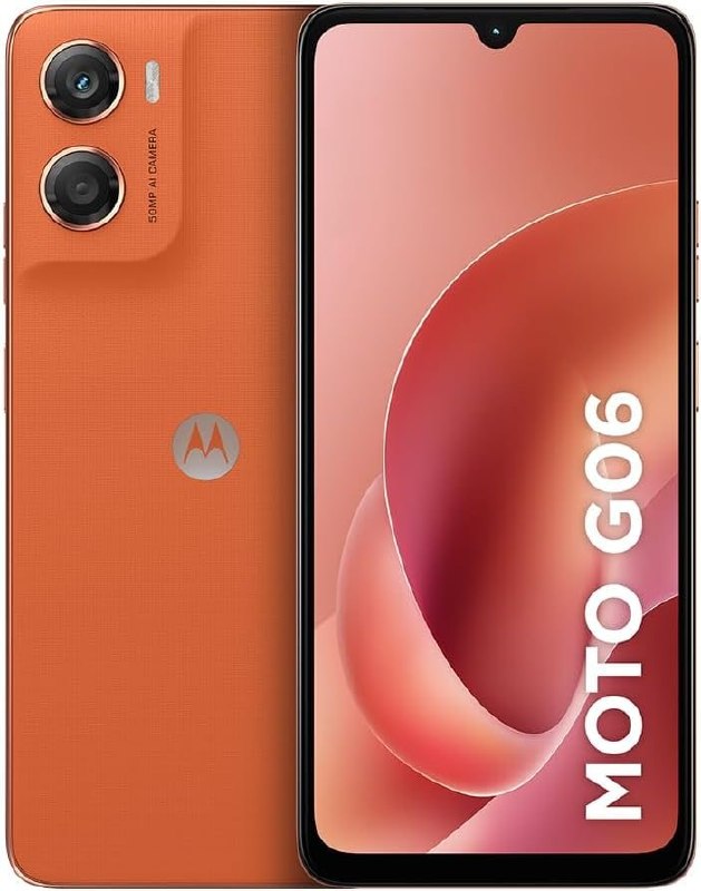 Smartphone Motorola Moto g06-128GB 12GB (4GB RAM + 8GB Ram Boost) e Camera 50MP com AI Bateria de 5200 mAh Tela 6.9" - Laranja