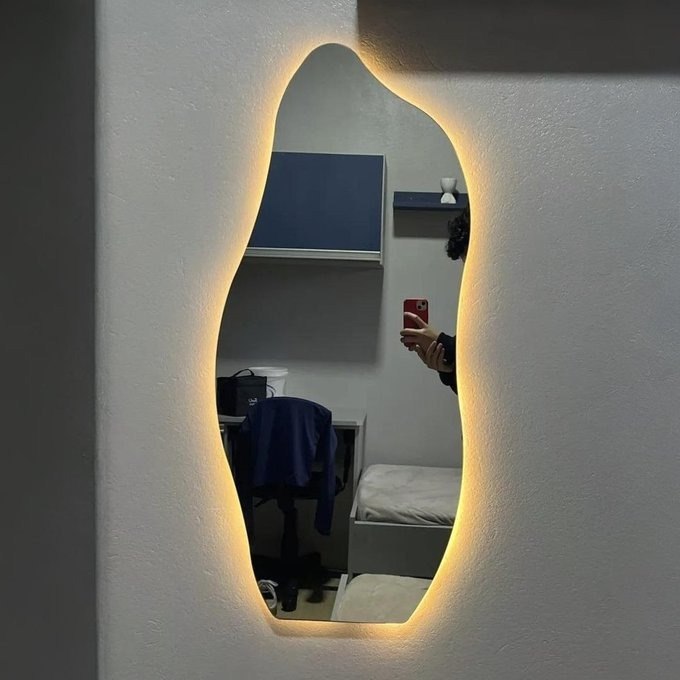 Espelho Orgânico Corpo Inteiro 90cmx40cm Pinterest Polido Moldura Magnus - Dupla Face + Frete Grátis