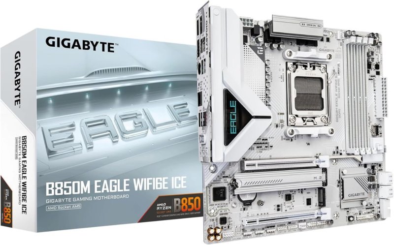 GIGABYTE Placa-mãe B850M Eagle WIFI6E ICE AMD AM5
