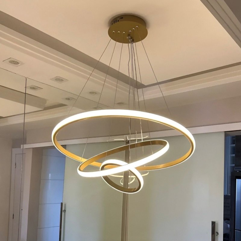 Lustre Led Sala Moderno 60w, 3 Arcos Pendente Luminária Teto