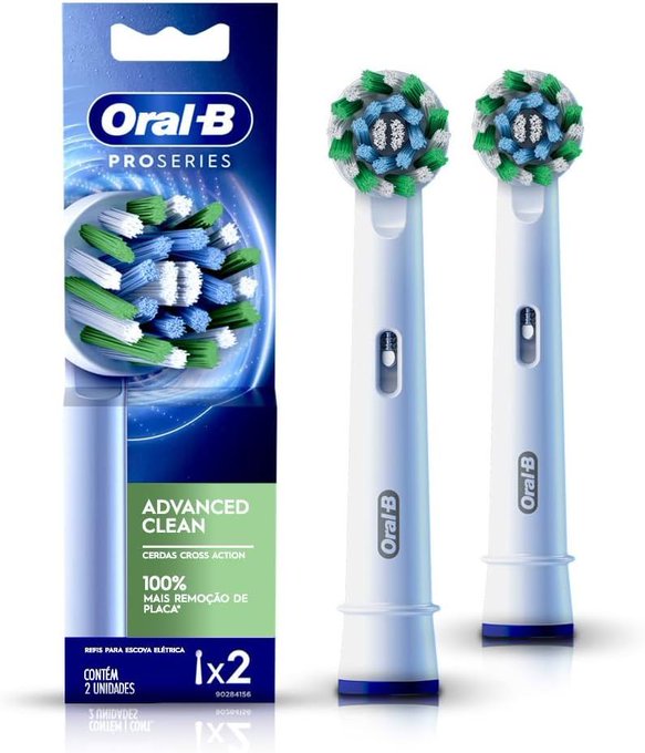 Oral-B Refil para Escova de Dente Elétrica Pro Series Advanced Clean, 2 Unidades + Frete Grátis