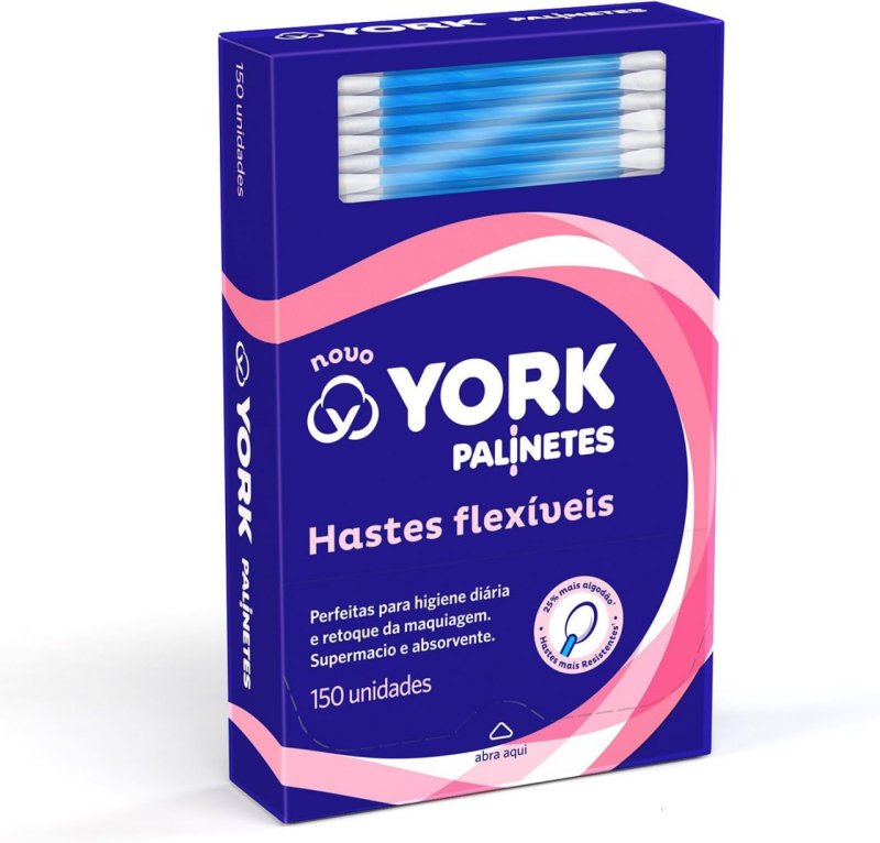 5x York Hastes Flexíveis De Algodão Palinetes 150 Unidades