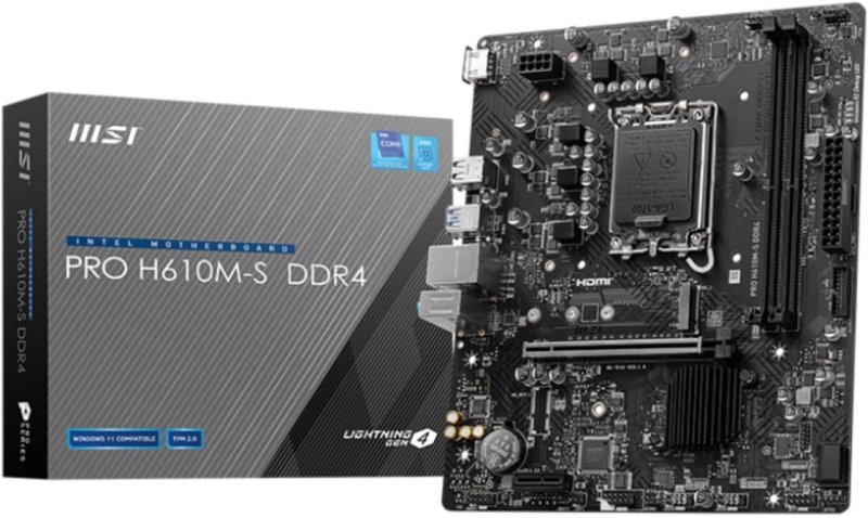 Placa Mae MSI INTEL (LGA1700) Micro ATX DDR4 -PRO H610M-S