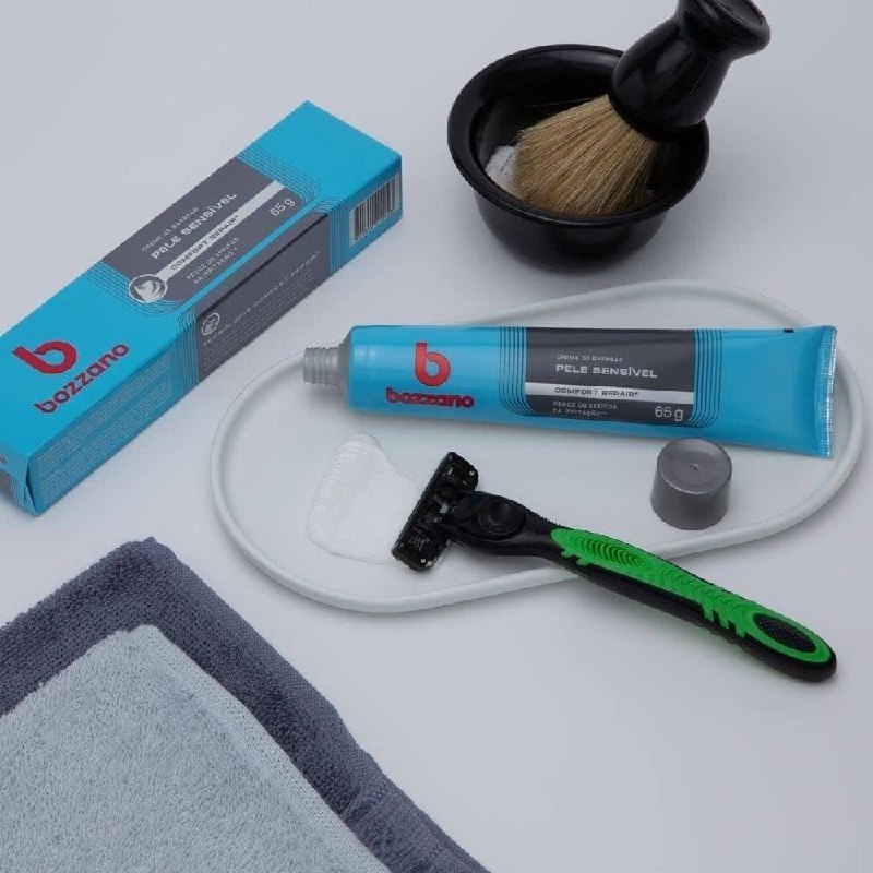 5x Bozzano Creme De Barbear Pele Sensível Branco