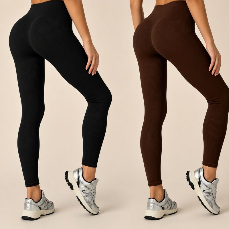 Kit com 2 Calças Legging Poliamida Canelado