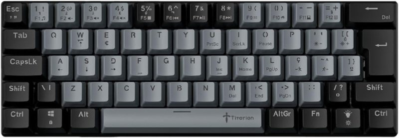 Titorion Teclado Mecânico Gamer Cinza 60% Hot Swap Switch Red Vermelho ABNT2 USB TE002