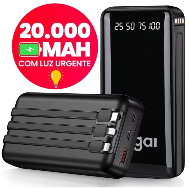 Power Bank 20000mAh Carregador Portátil Rápido, Design Estético em Formato de Favo de Mel para Celular e Viagem