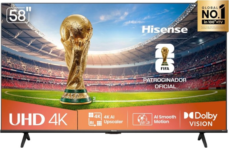 Hisense Smart TV 4K 58" - Dolby Vision HDR10 DTS Virtual X