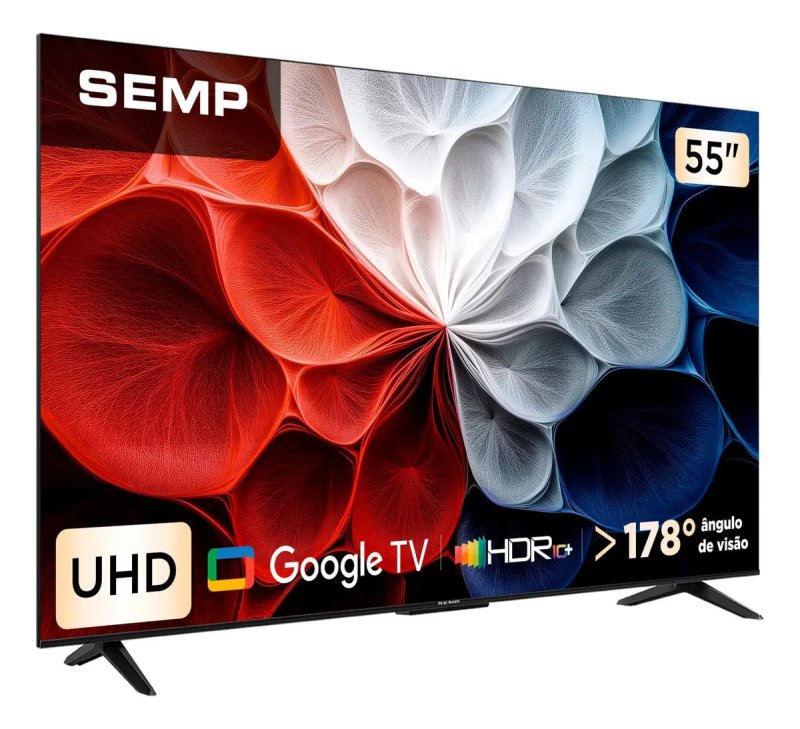 Smart Tv Semp 55” Led Hva 4k Hdmi Google Tv 60hz Hdr10+ 55s62