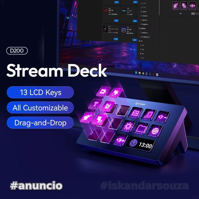 Streamdeck Ulanzi D200 Production Console and Studio Controller