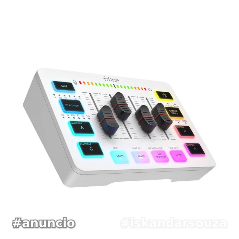 Mesa de som Fifine SC3 FIFINE USB Gaming Mixer With XLR