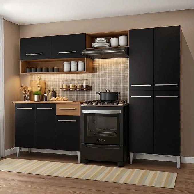 Armário de cozinha modulada completa compacta Emilly pop