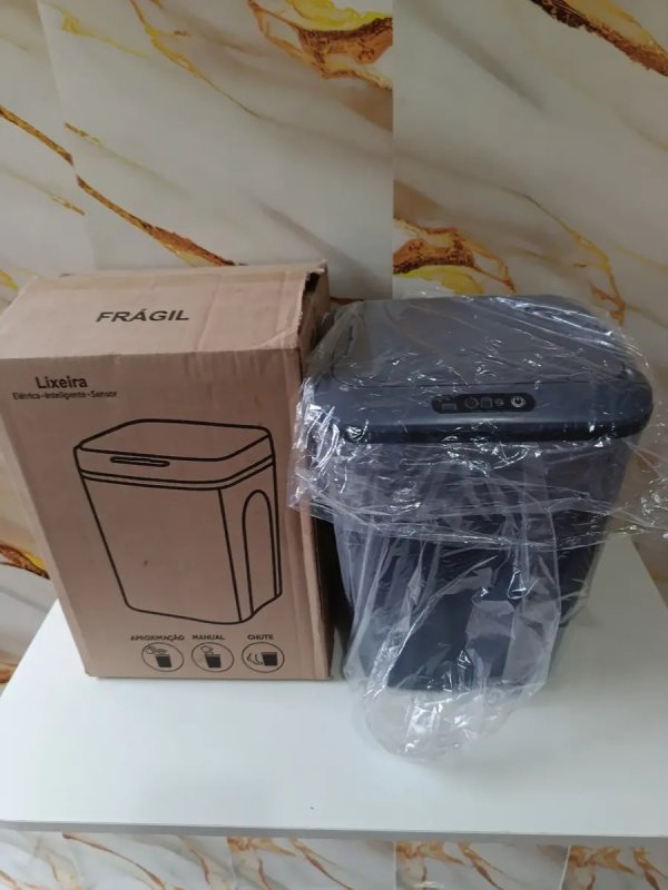 Lixeira Inteligente Sensor Automático 16l Cinza