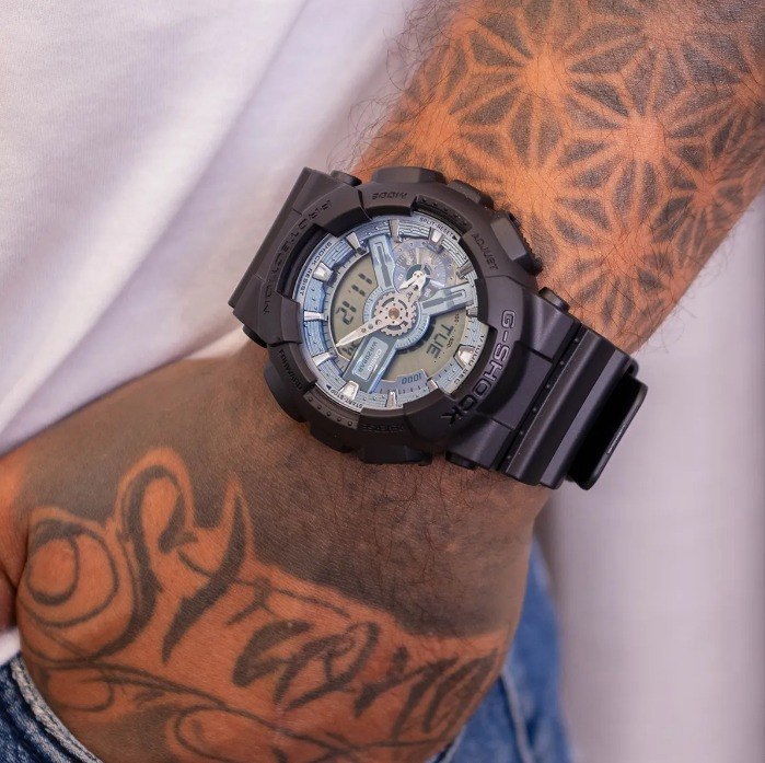 Relógio preto de resina G-shock GA-110CD-1a2 para homem