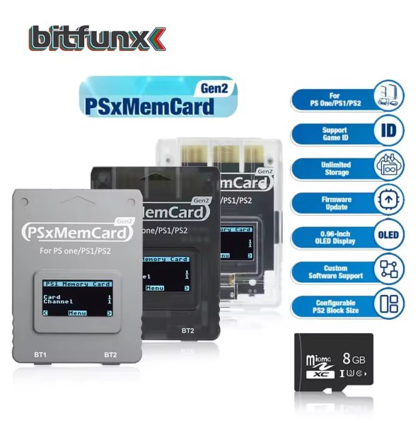 Memory Card DEFINITIVO para PS2/PS2 BitFunx PSxMemCard Gen2 SD2PSX