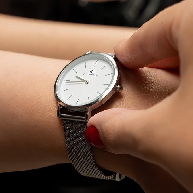 Relógio Prateado Saint Germain Harlem Silver 32mm