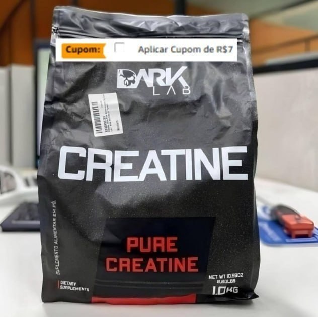 Creatina Pura 1kg Dark Lab Monohidratada 100% de Pureza, Sem Sabor + Frete Grátis