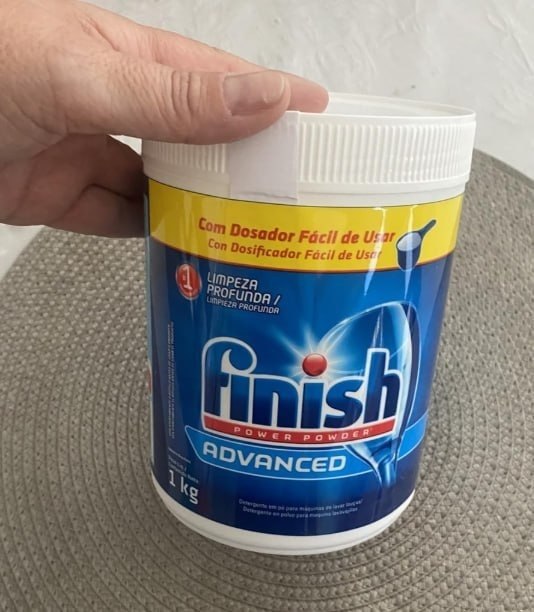 Finish Advanced Detergente para Lava Louças em Pó, Sabão Limpeza Profunda, 1kg + Frete Grátis