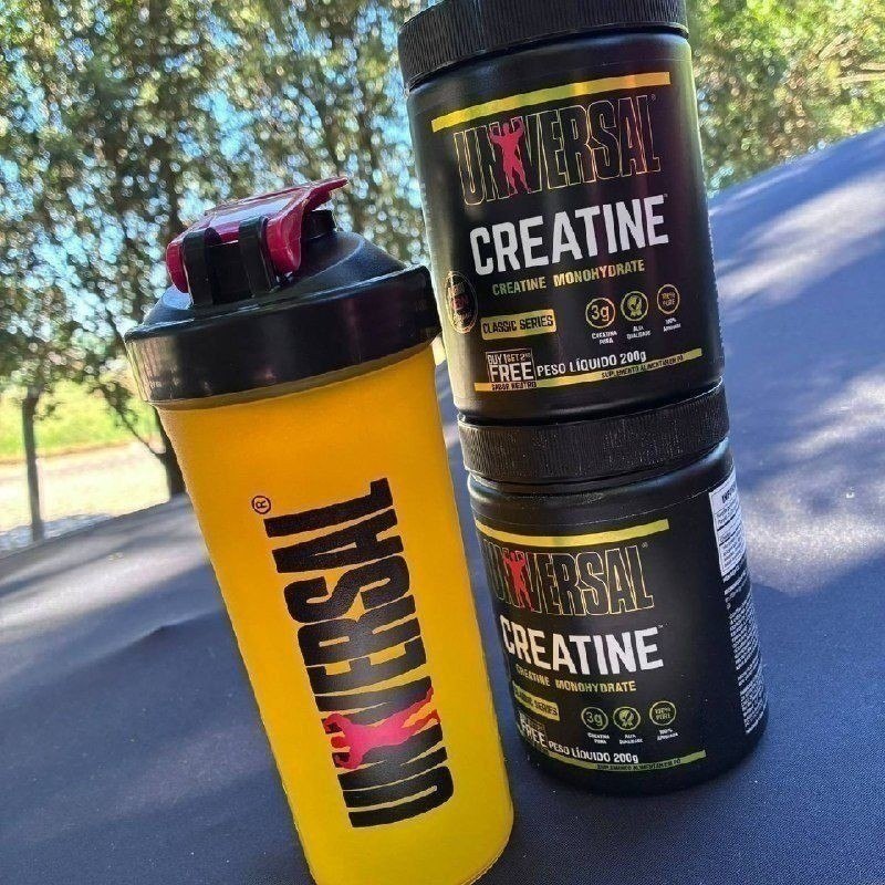 Kit com 2x Creatinas Universal Nutrition 200g + 1 Coqueteleira