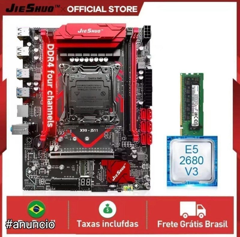 Kit x99 Jieshuo JS11 + 2680v3 + 1x16GB Ddr4 ECC