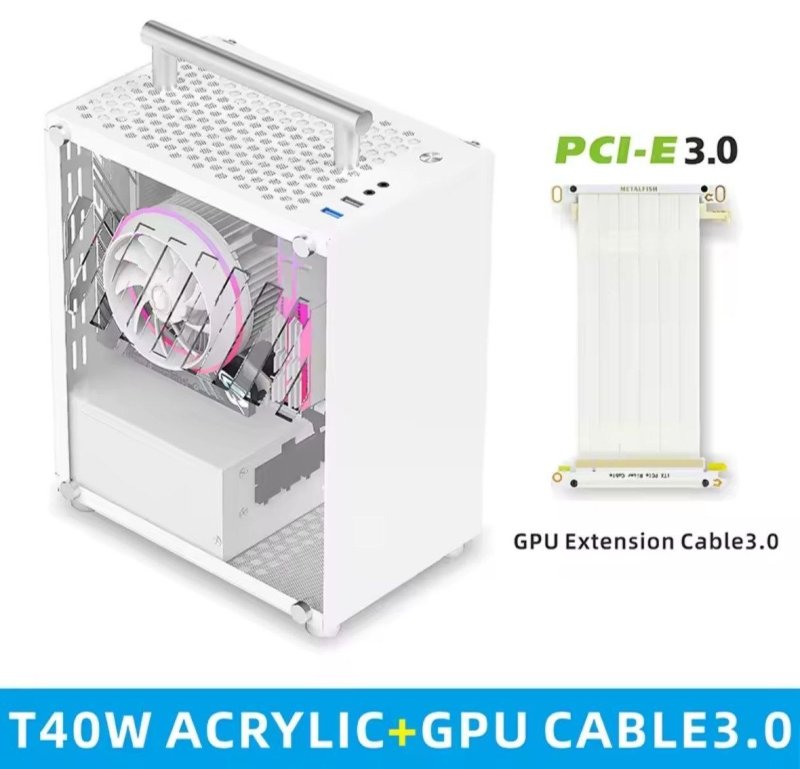 GABINETE ITX METALFISH T40 7L + CABO RISER PCIE 3.0 (suporte a fonte SFX)