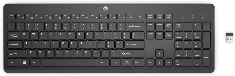 Teclado sem Fio HP 230 - com Dongle USB Wireless, Digitação Silenciosa e Precisa