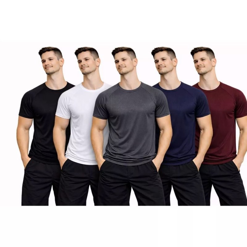 Kit 5 Camisas Dry Fit Masculina Premium PROMOÇÃO Queima De Estoque
