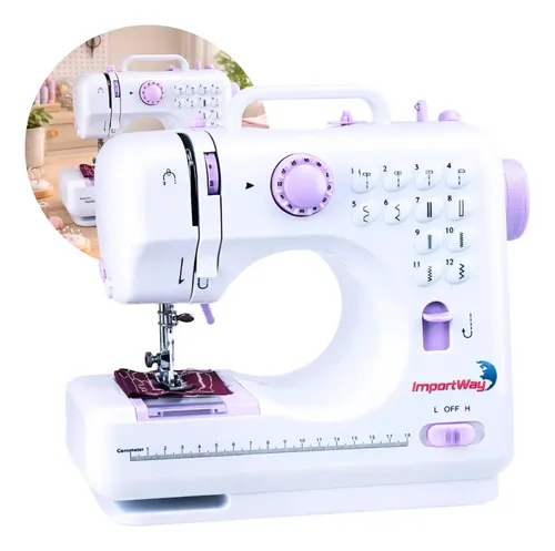 Máquina De Costura Reta, ImportWay, 12 Pontos, Doméstica - Branco