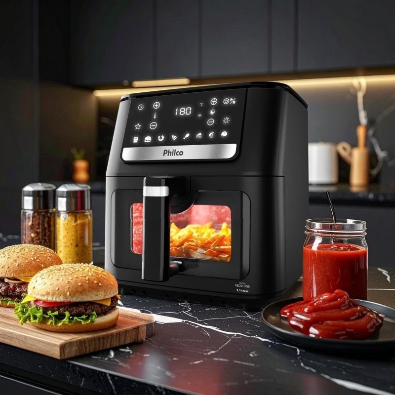 Air Fryer Philco Visor Glass Redstone 1800W 9,5L
