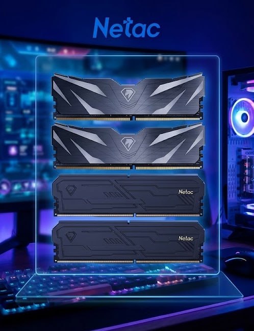 Memória RAM DDR4 Netac 16GB (2x8GB) 3200MHz - Preta