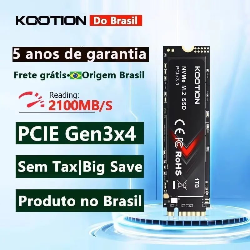 SSD KOOTION M2 NVME (2000Mb/s, Gen3 PCIe 3.0X4)
